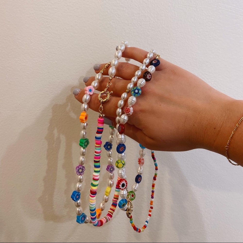 Y2K vibe beaded necklaces